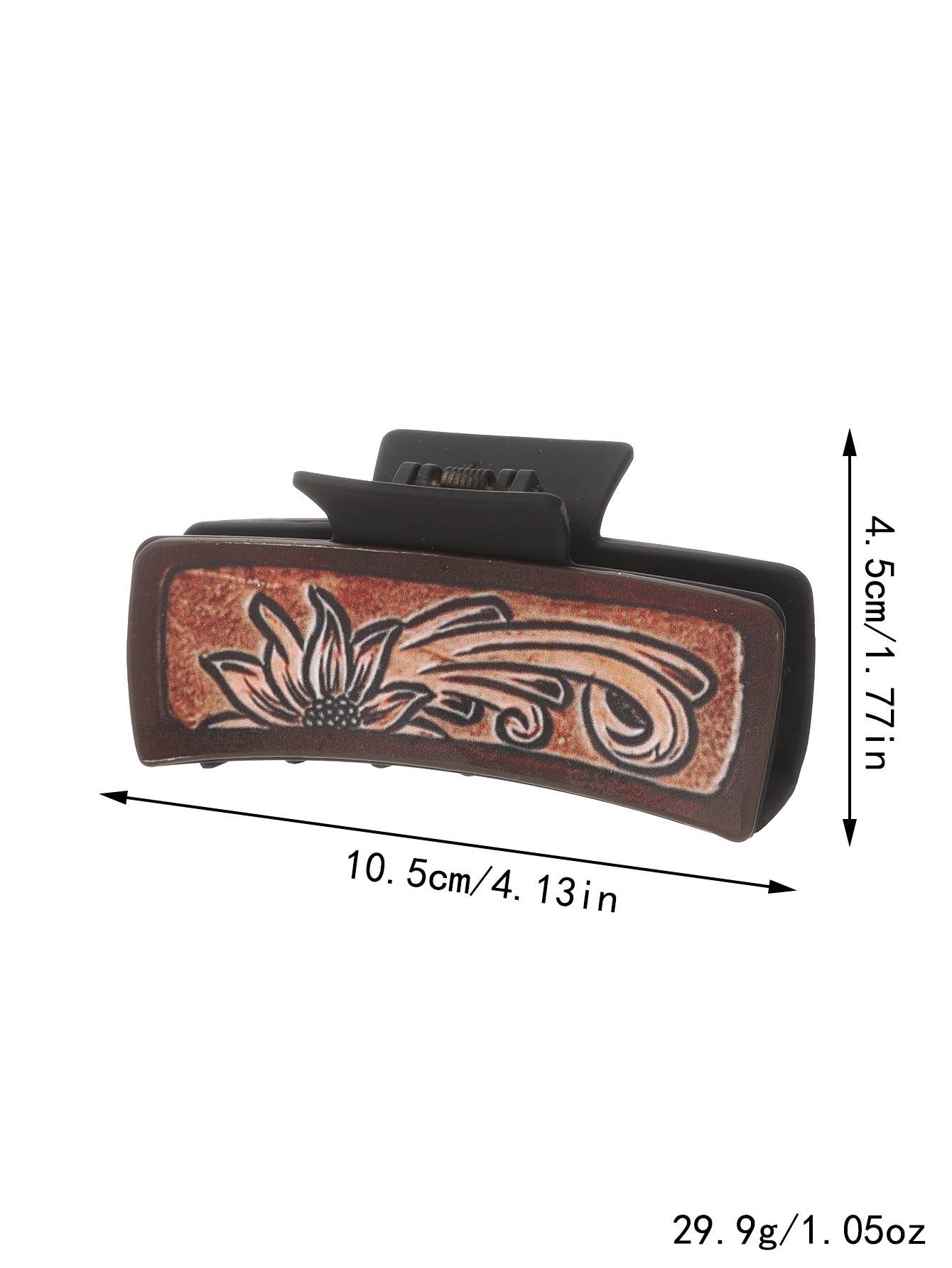 Sunflower PU Leather Hair Claw, Western Style