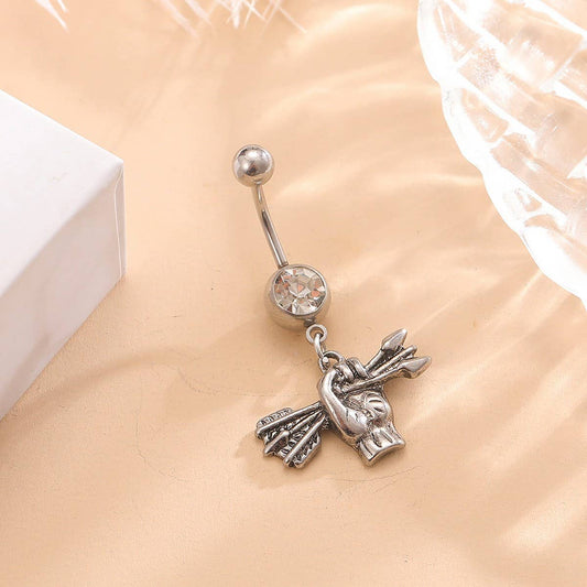Unique Fist Arrow Belly Ring Body Piercing