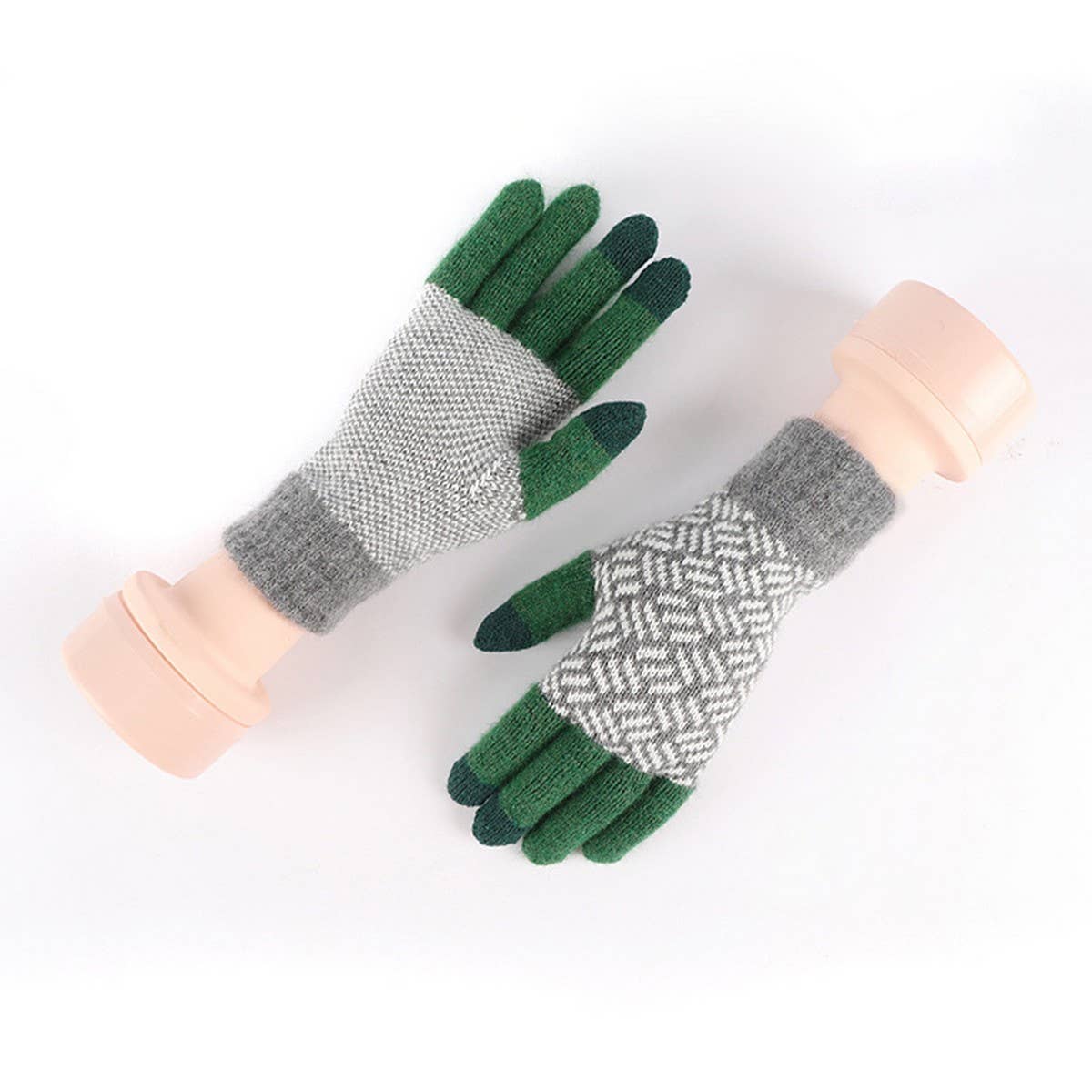 WOMEN'S JACQUARD TOUCH SCREEN FINGERLESS GLOVES_CWAG0416