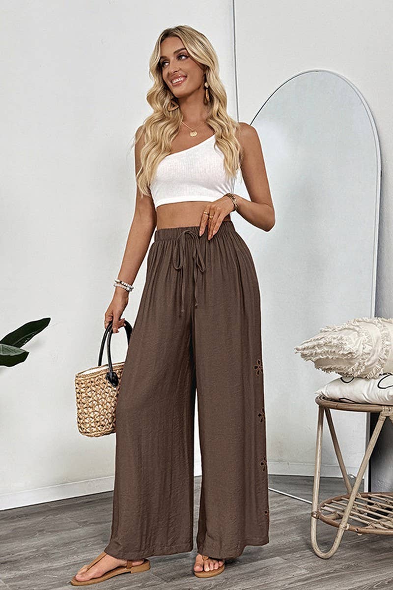 CWBLP2023_SOLID EMBROIDERED TIE WAIST WIDE LEG PANTS