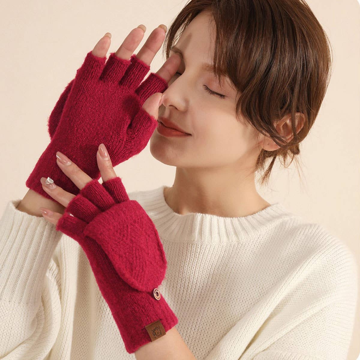 WINTER COLD PROTECTION WARM HALF FINGER GLOVES