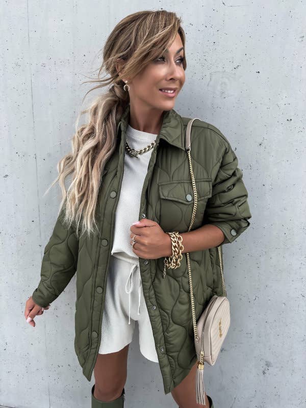 Single-breasted cotton-padded jacket