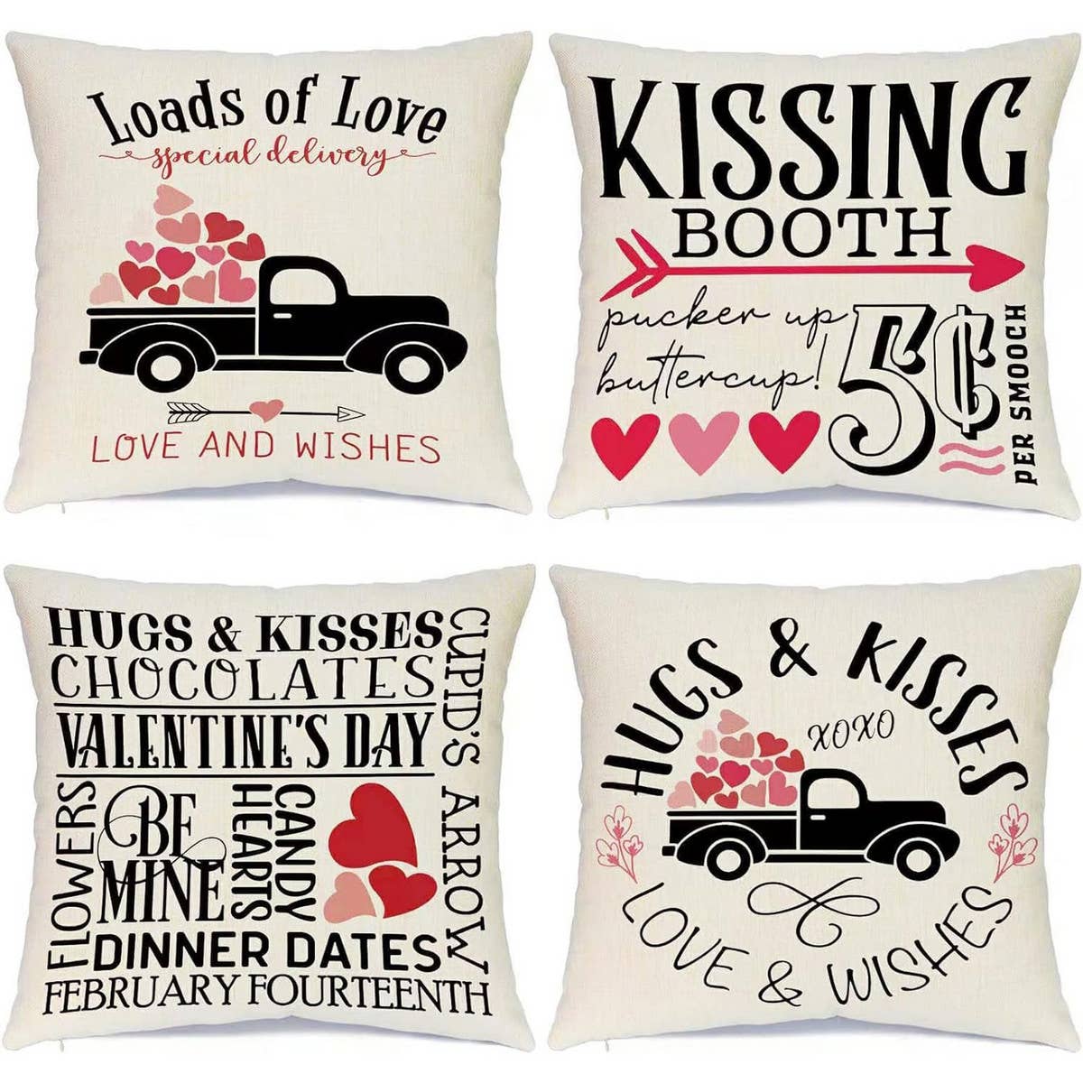 SIMPLE VALENTINE'S DAY LETTER PRINT PILLOWCASE_CWMM0778