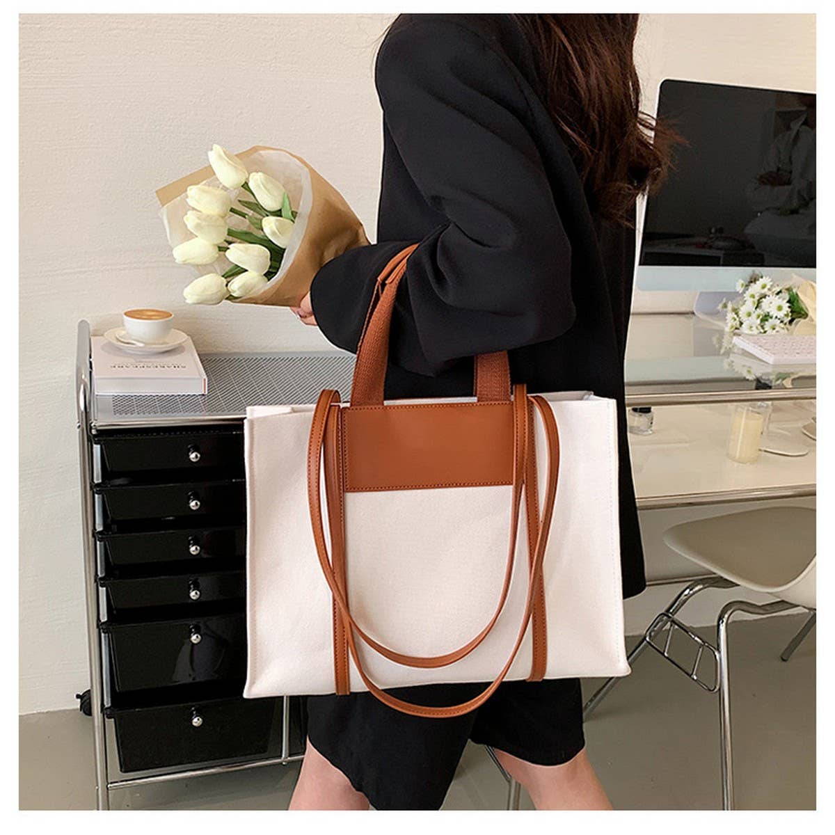 DAILY COMMUTING FASHION SHOULDER BAG TOTE BAG_CWAB1384