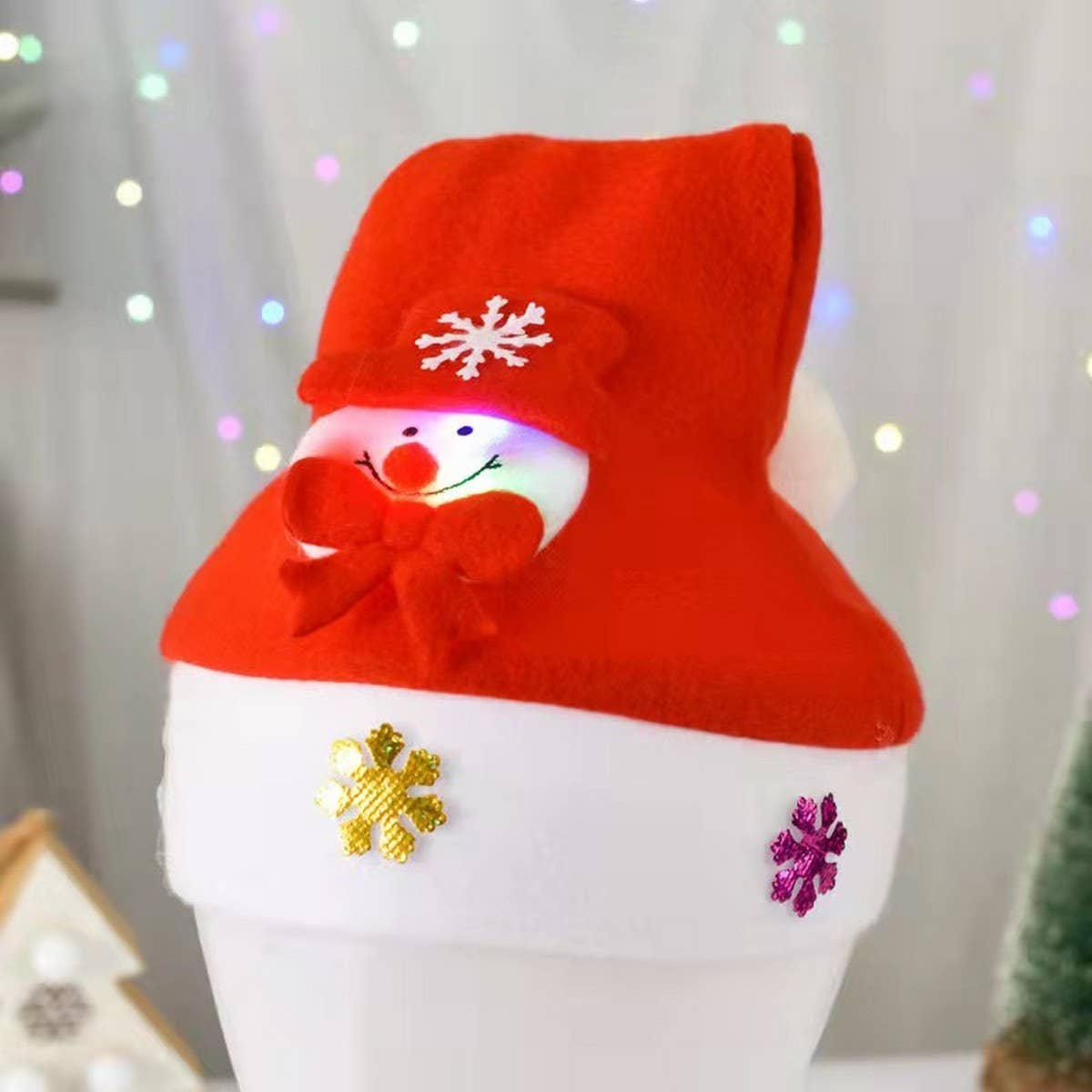 CHRISTMAS GIFT BRUSHED LIGHTED SANTA HAT_CWAH2315