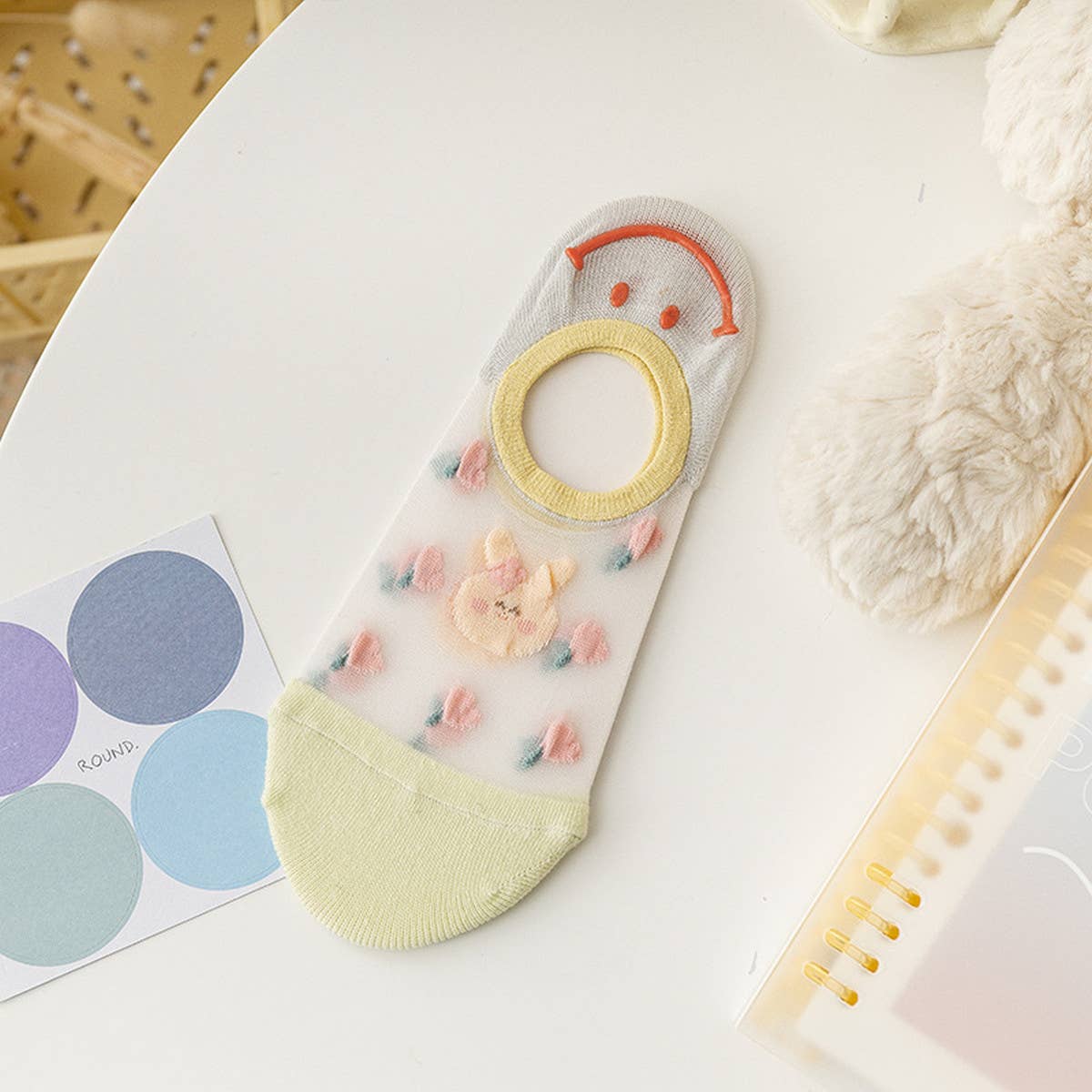 WOMEN FLORAL THIN BREATHABLE SHALLOW SOCKS