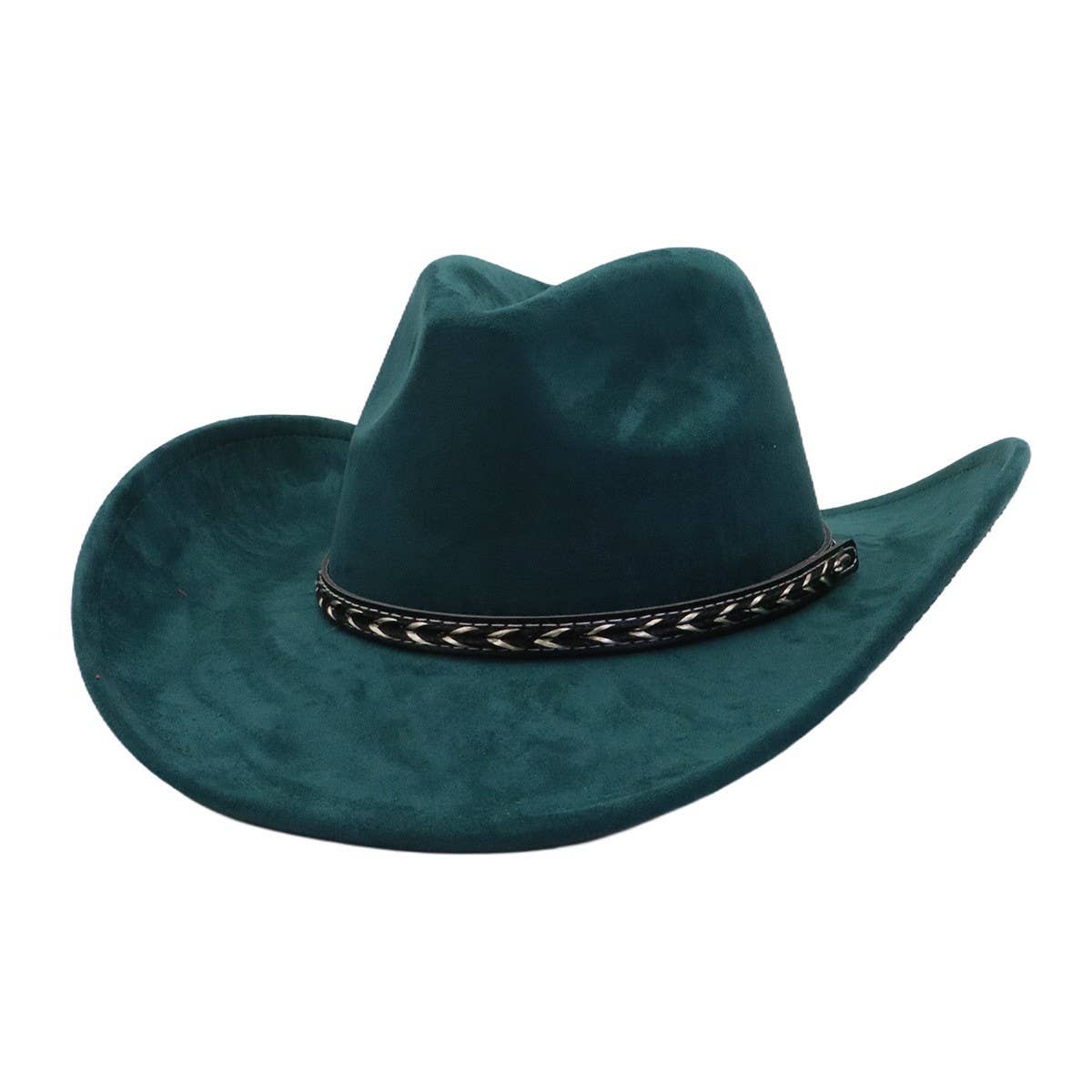 Unisex Western Suede Cowboy FedoraHat Ethnic Style_CWAH04398