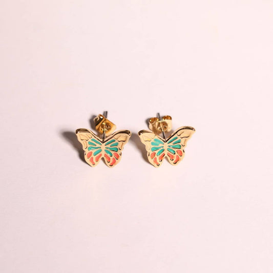 Retro exaggerated butterfly element earrings_CWMM5517