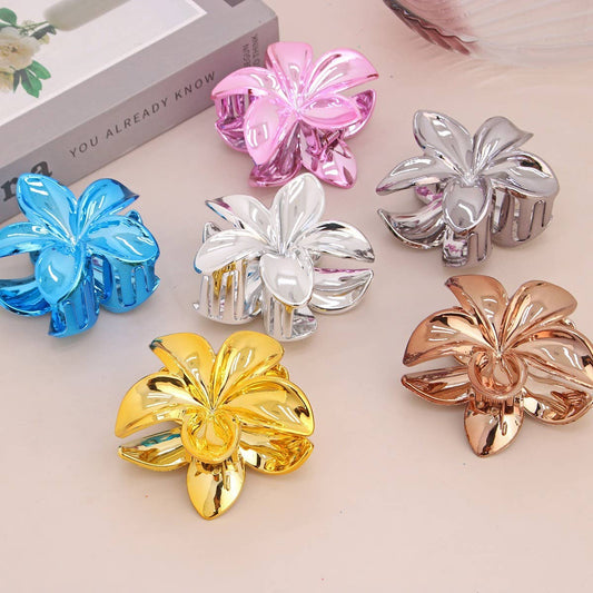 Gold Silver Egg Flower Large Hair Claw Elegant