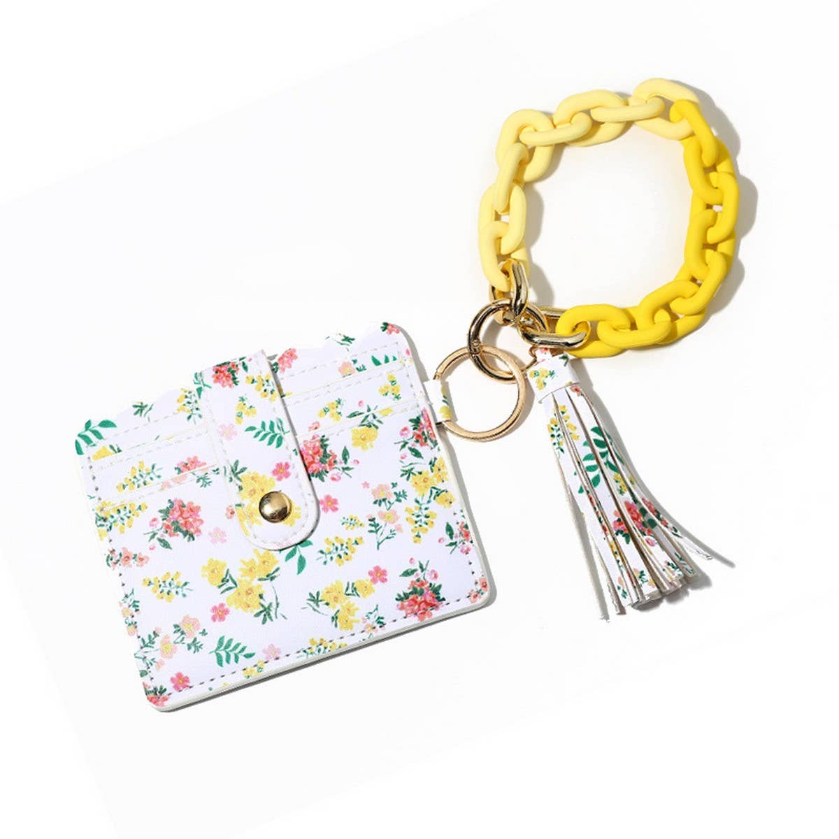 Color Acrylic Chain Embroidered PU Card Wallet_CWAB4996