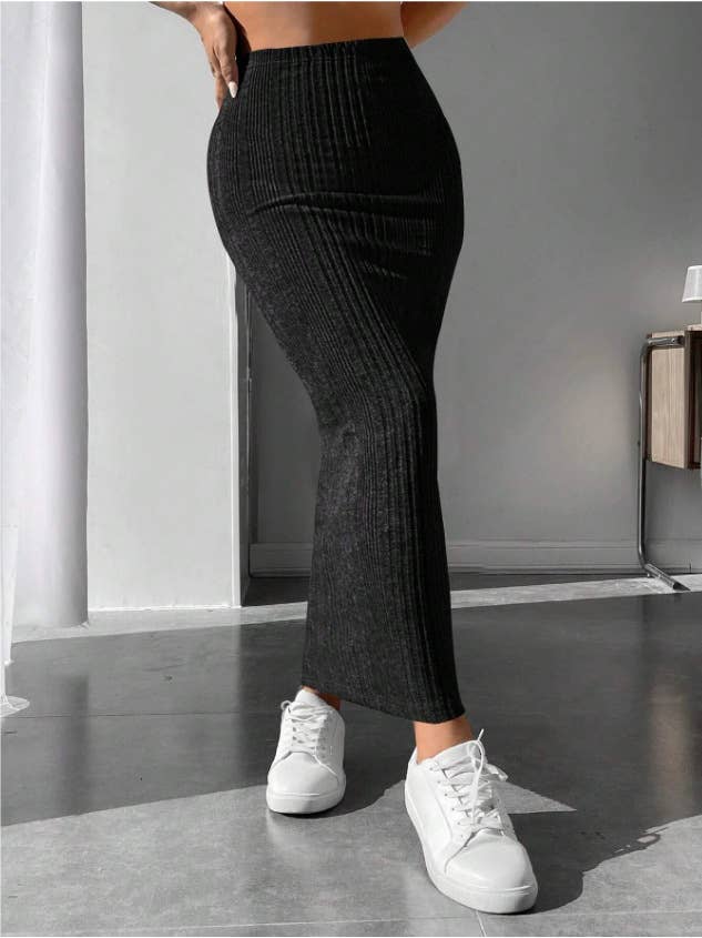 CASUAL SKIRT SLIM IRREGULAR STRIPED SKIRT