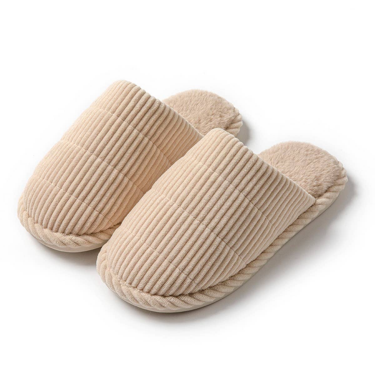 FASHION HOME THIN STRIPE INDOOR COTTON SLIPPERS_CWSHS0843