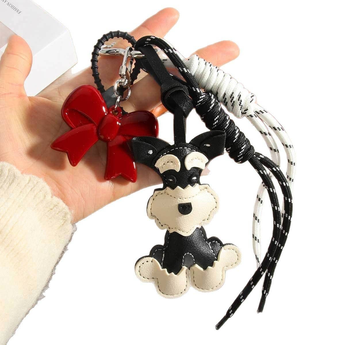 Elegant Dog Bow Charm with Braided Strap
