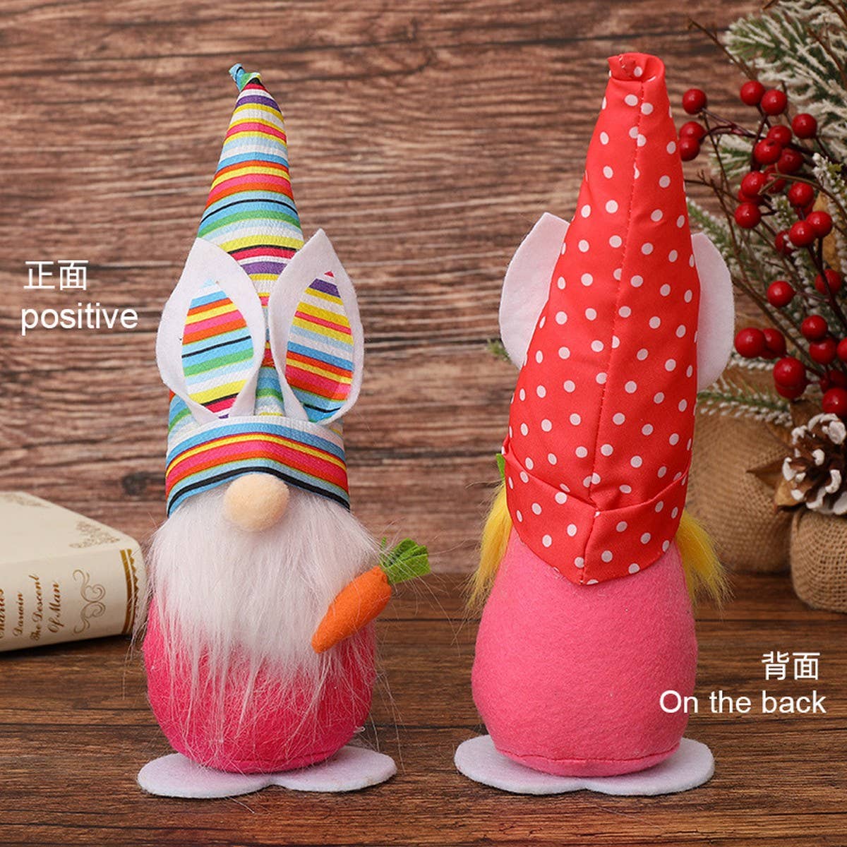 CWMM9488_EASTER COLORFUL RABBIT EAR POINTY HAT ORNAMENTS