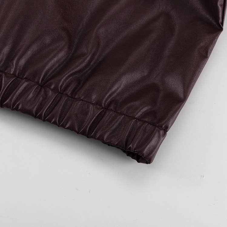 Fashionable zipper motorcycle leather jacket