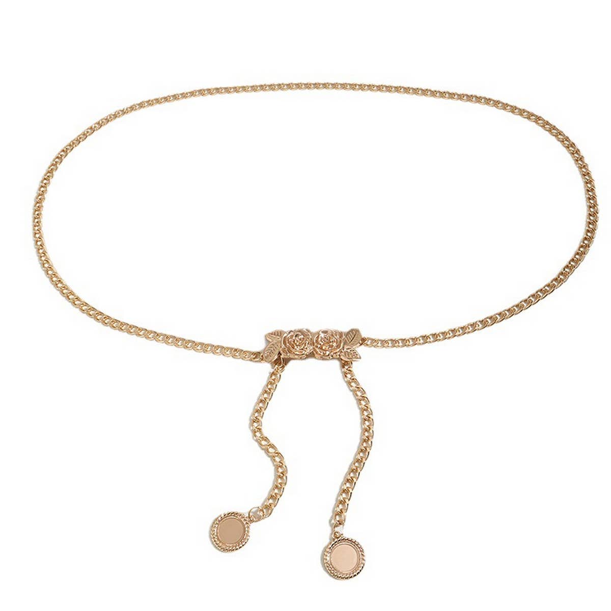 WOMEN ROSE BUCKLE WAIST CHAIN BELT_CWABE0308