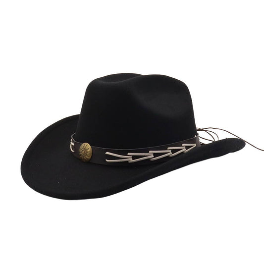 Couples Wool Fedora Hat Cowboy Jazz Style_CWAH04383