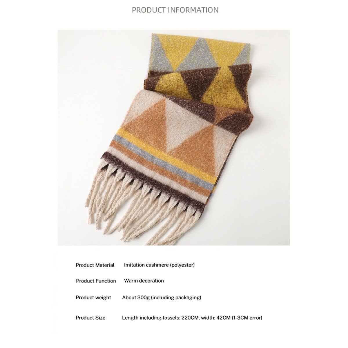 Modern Commuter Triangle Fringe Winter Scarf