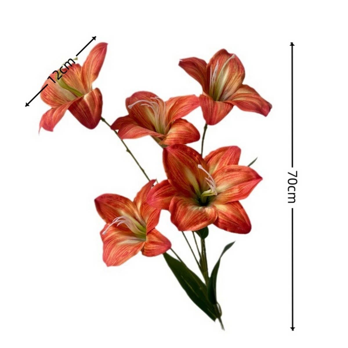 Artificial Amaryllis Lily Stem with 5 Blooms_CWMM6503
