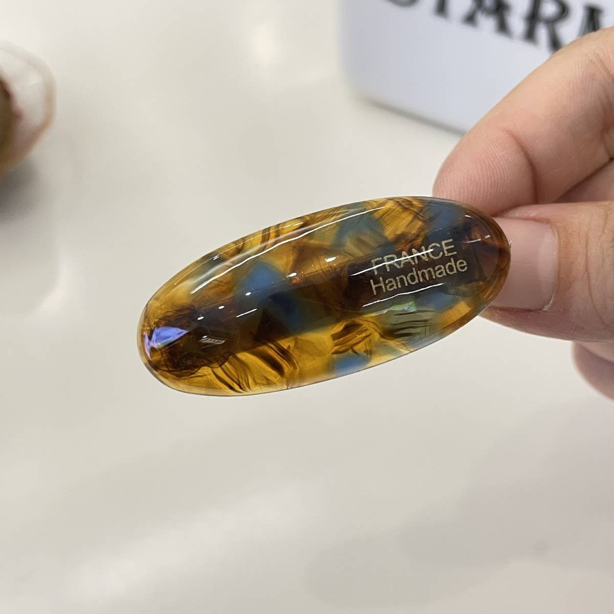 CWAHA4442_TEMPERAMENT SWEET RETRO OVAL SIMPLE HAIRPIN