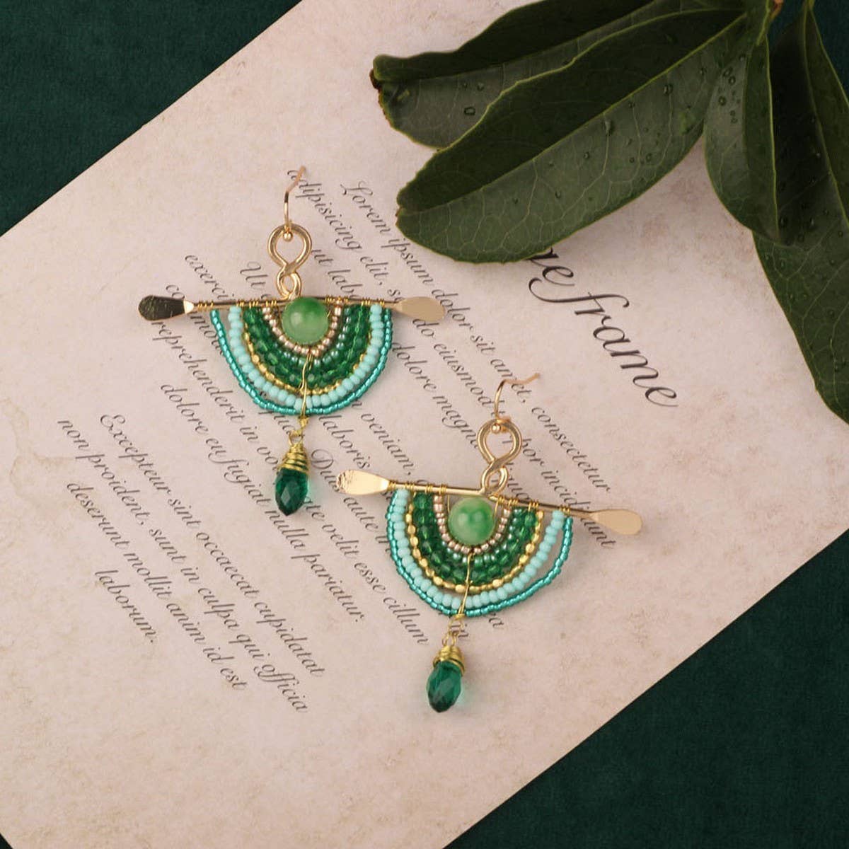 GEOMETRIC DESIGN VINTAGE BRAIDED ETHNIC EARRINGS