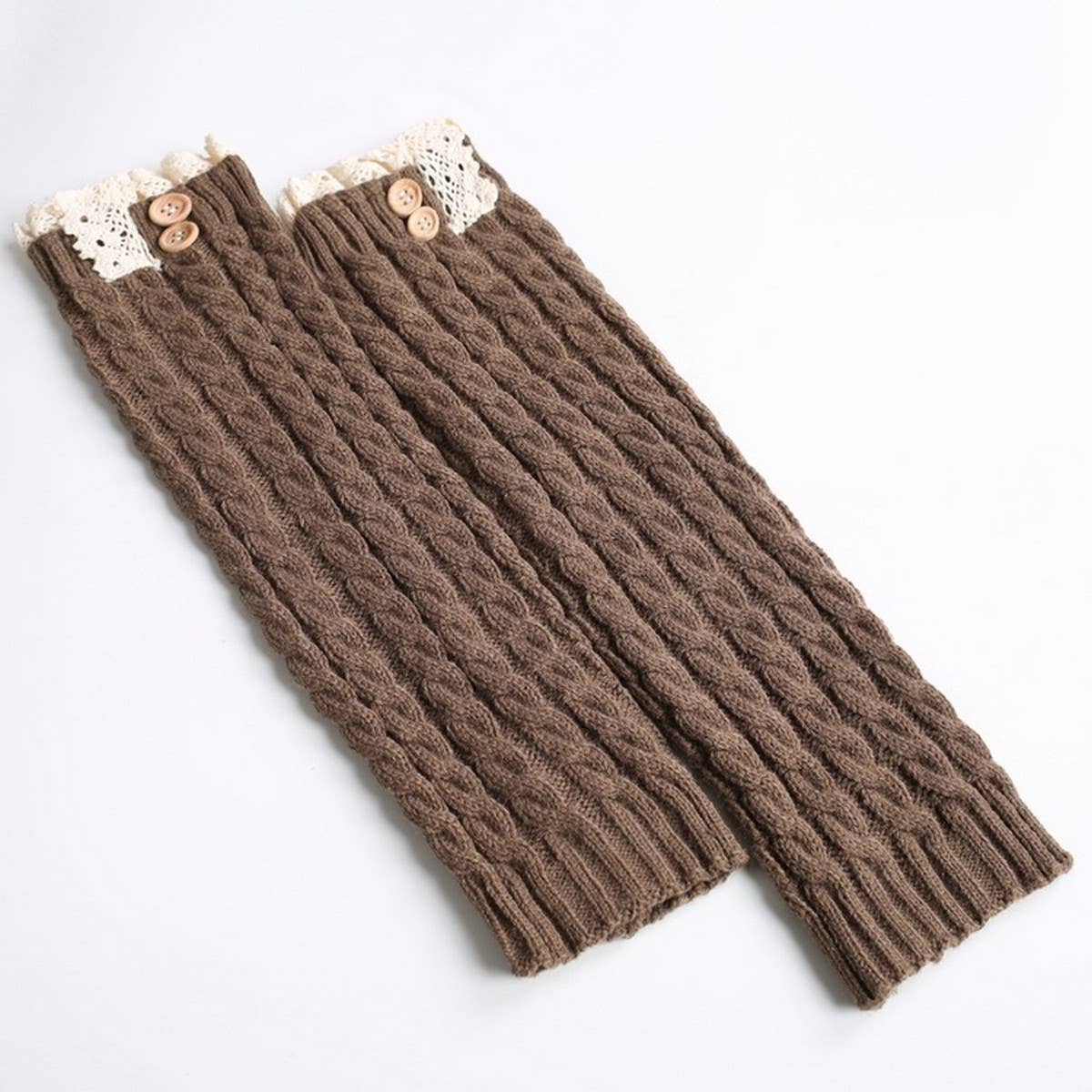 WARM BOOT COVERS WINTER LACE TWIST BUTTON SOCKS