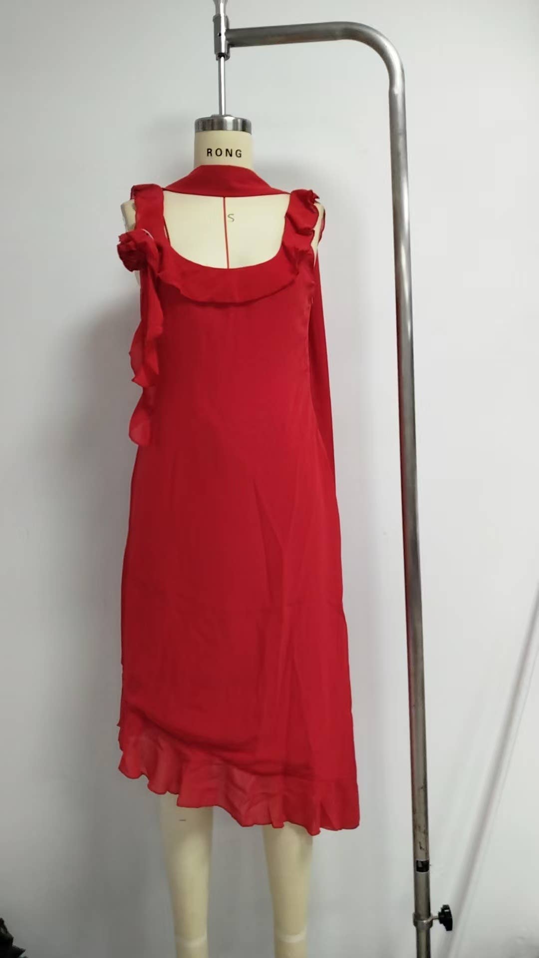 Fitted neck Sexy patchwork chiffon halter dress