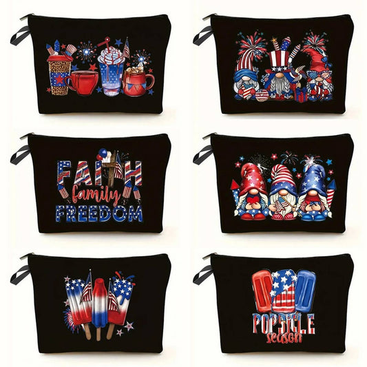 BLACK DOUBLE-SIDED PRINTED COSMETIC BAG_CWAB2262