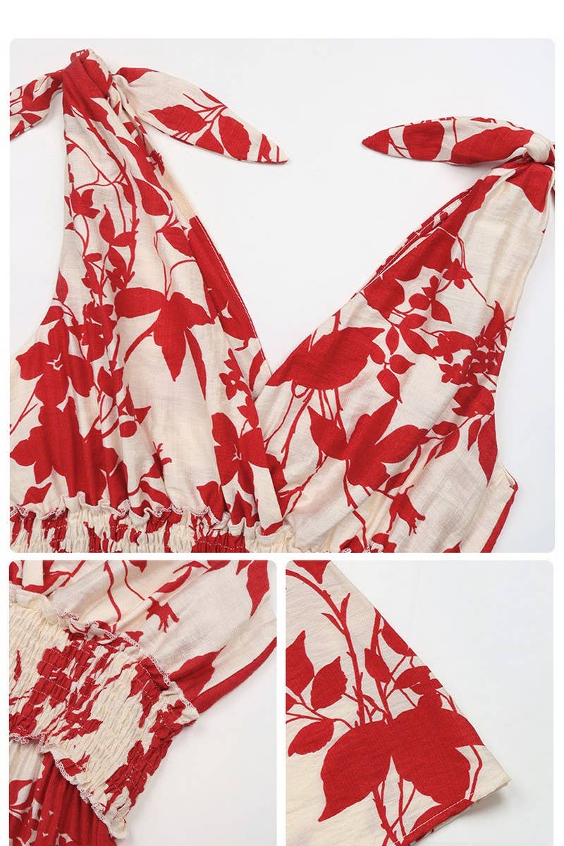 CWDMD2469_PRINTED BOHEMIAN DRESS