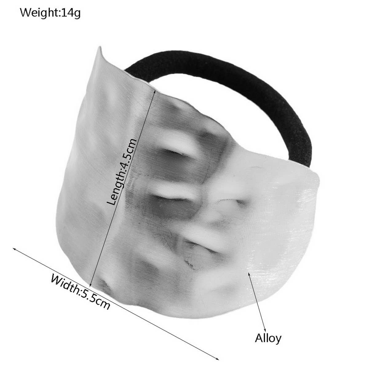 Minimalist Korean Metal Hair Tie, Textured Shine