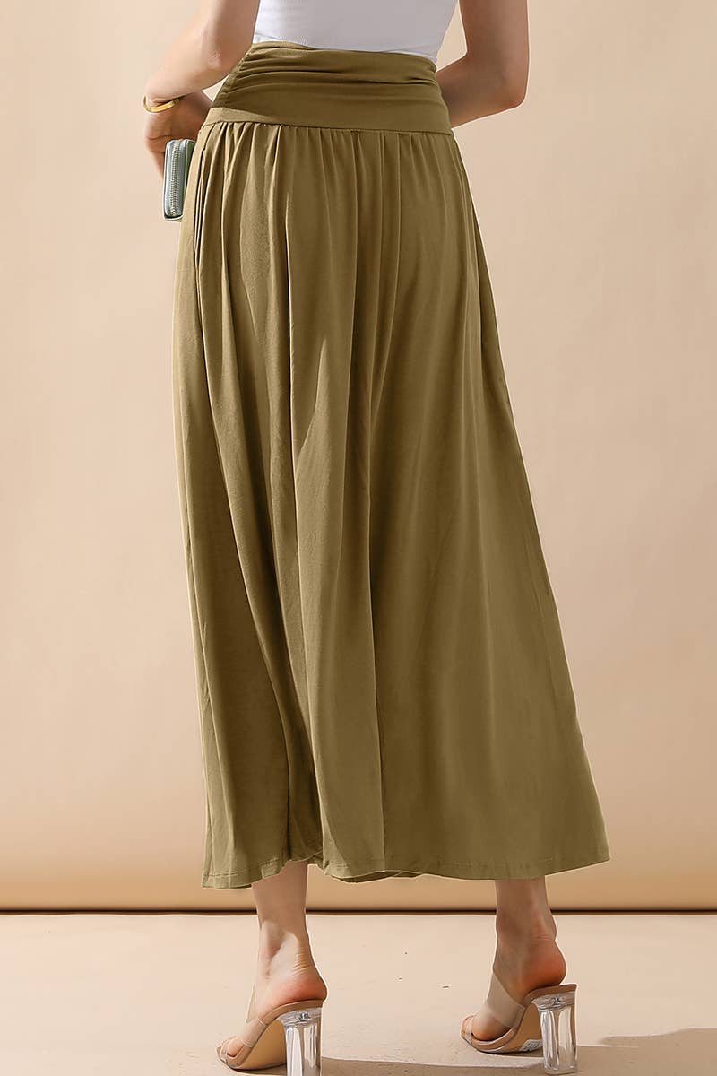 CWBLS116-P_CASUAL LONG LENGTH MAXI STYLE WAIST LIGHT SKIRT