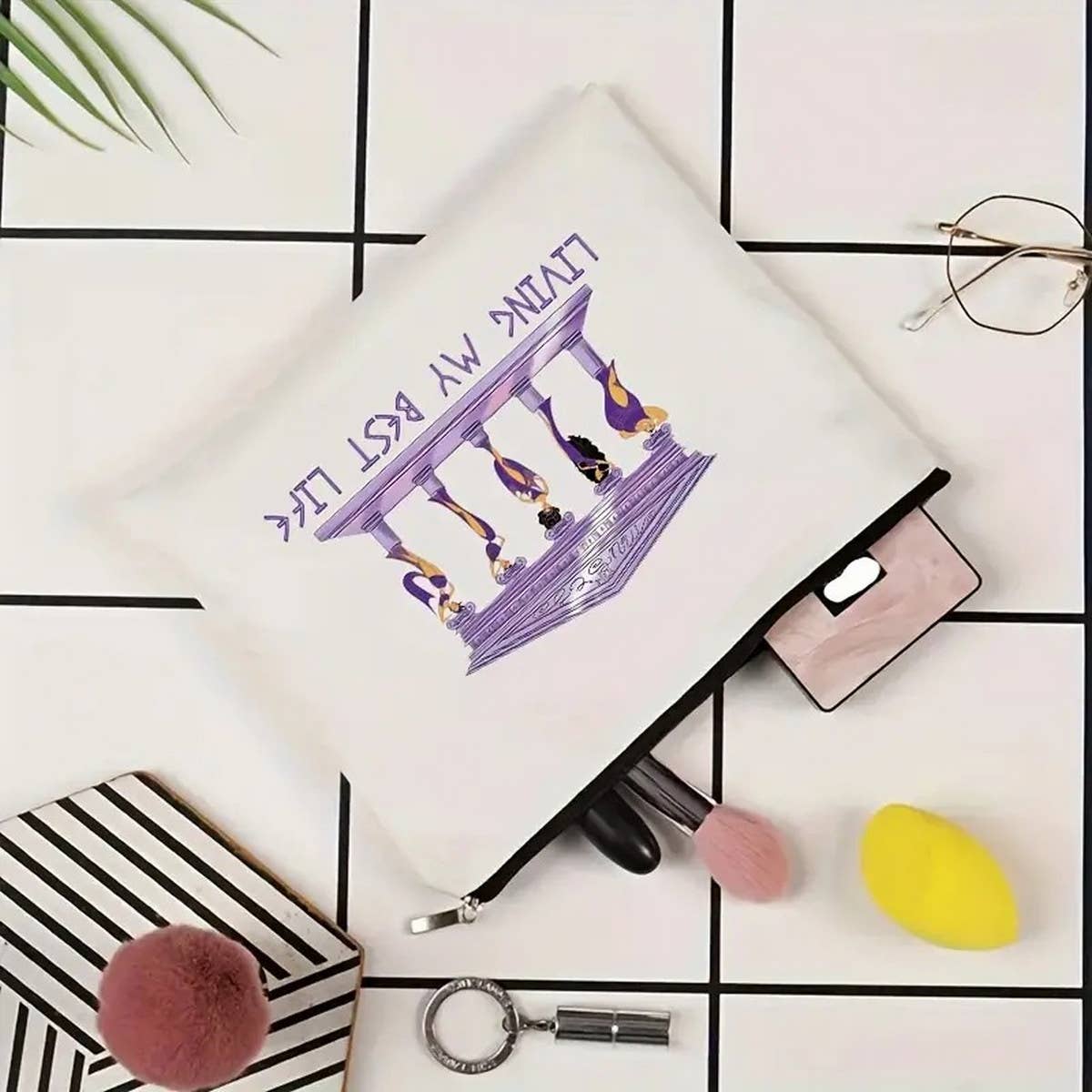 LETTER SIMPLE PRINT COSMETIC BAG_CWAB1784