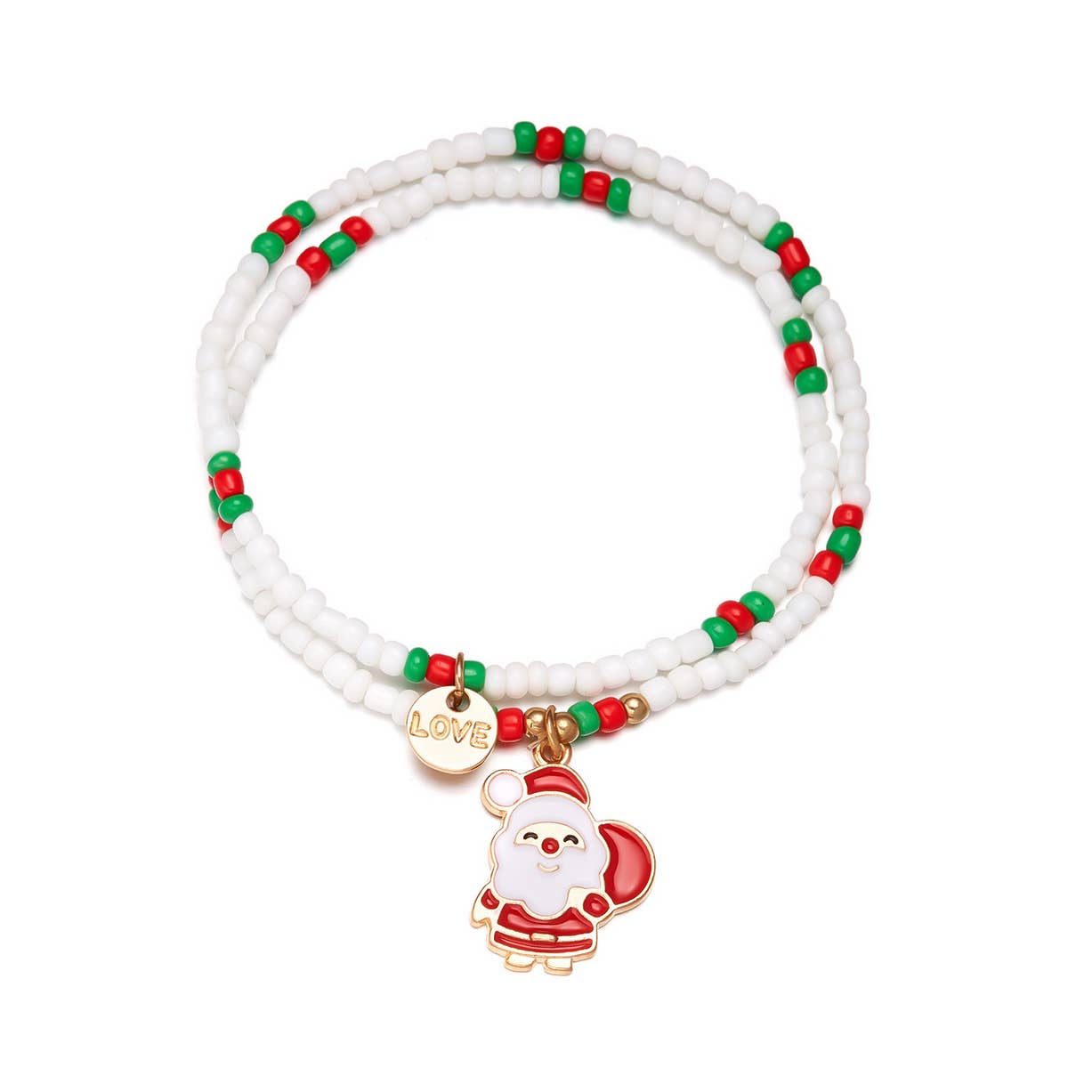 SANTA CLAUS OIL DROP BEADED BRACELET