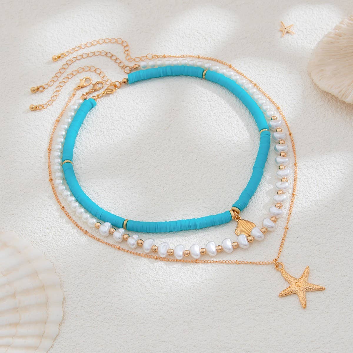 NEW BEACH STYLE OCEAN SHELL BEADED NECKLACE