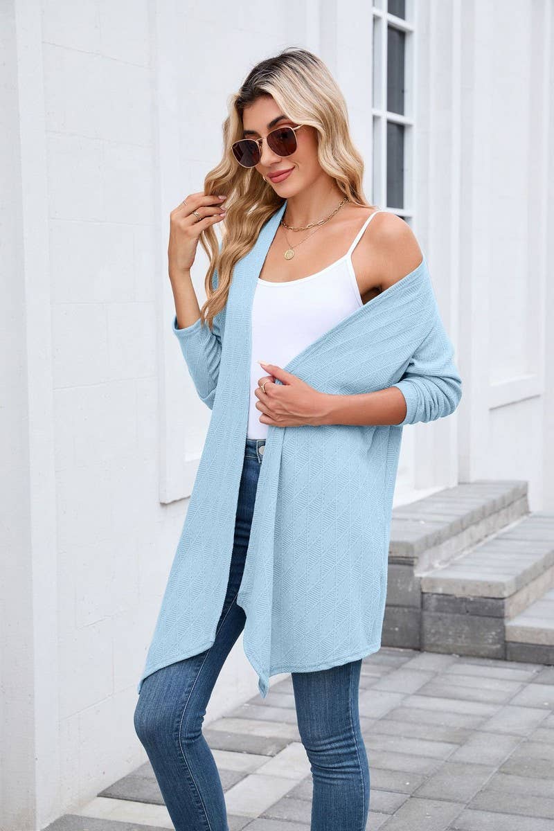 CWOCAL00859_CASUAL KNIT OPEN FRONT LONGLINE CARDIGAN