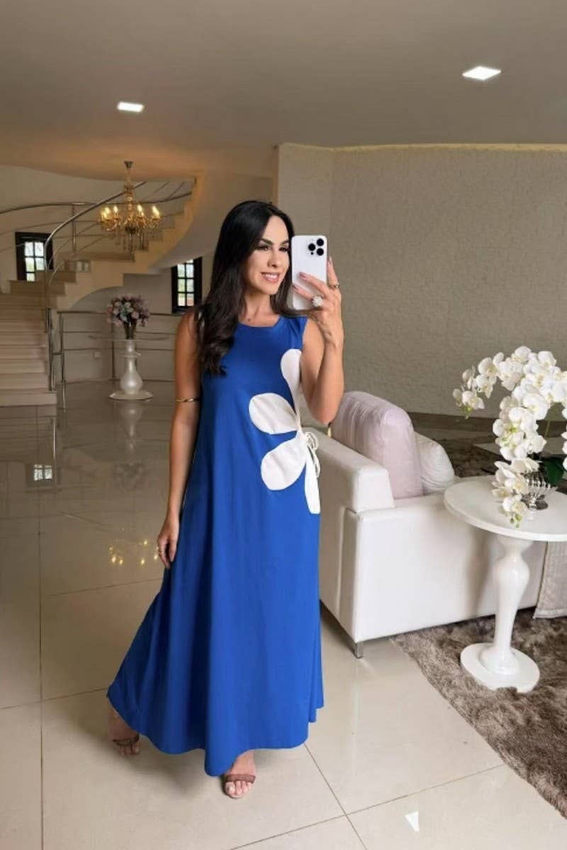 CWDMD5838_SLEEVELESS FLORAL PRINT BODYCON TANK DRESS