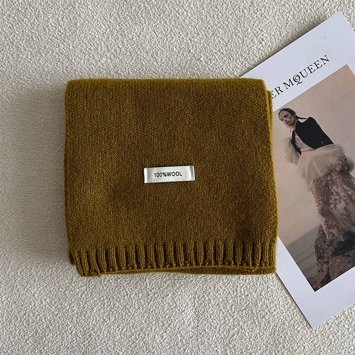 100% Wool Aurora Blue Knit Scarf - Soft & Warm_CWASC2285