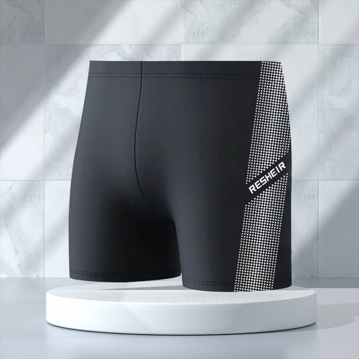 Men's High Waist Quick Dry Swim Trunks Plus Size