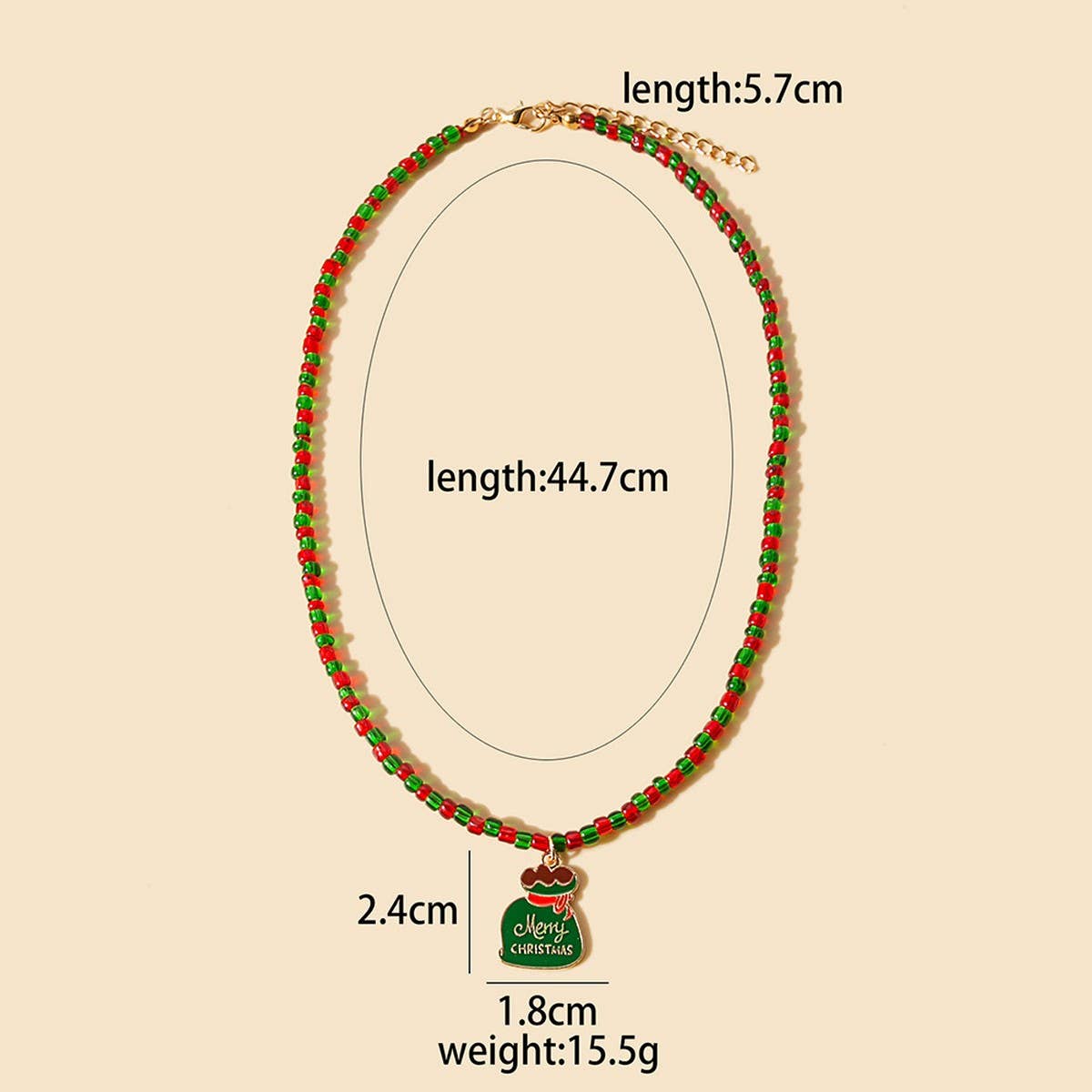 CHRISTMAS COLORBLOCK BEADED CARTOON EARRINGS