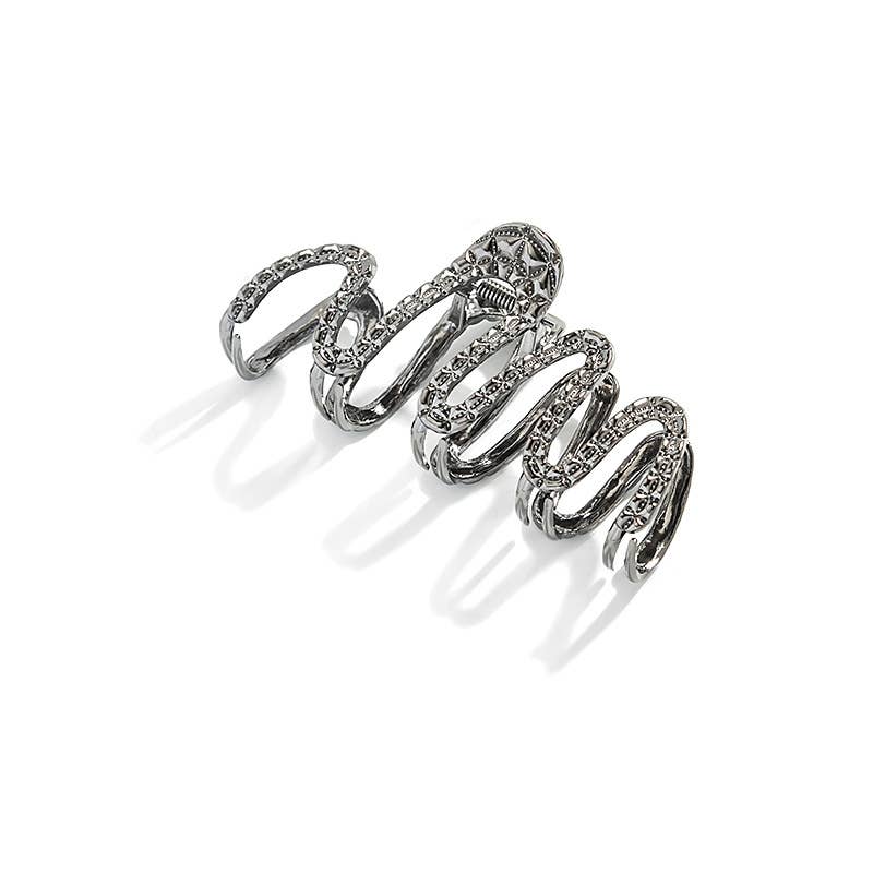 Geometric dark elegant metal clipper hair clips