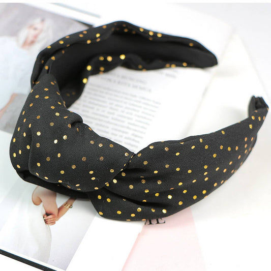 NEW POLKA DOT KNOTTED WIDE-BRIMMED HEADBAND_CWAHA0988