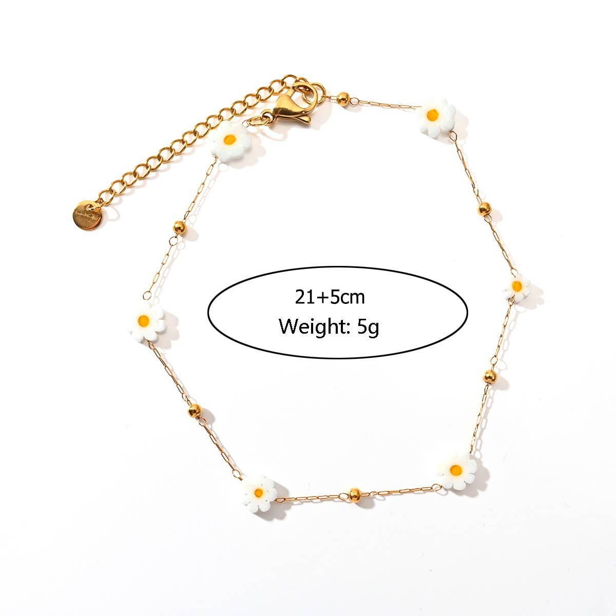Stainless Steel Anklet with Colorful Stone Beads_CWAJE4612