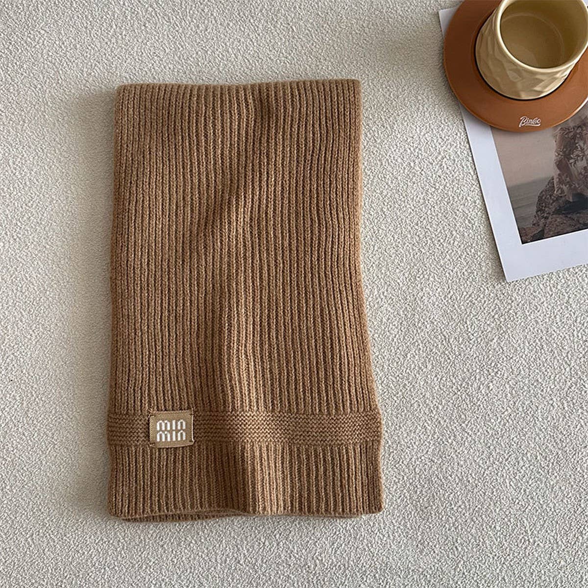100% Wool Knitted Striped Scarf ??Soft & Warm_CWASC2305