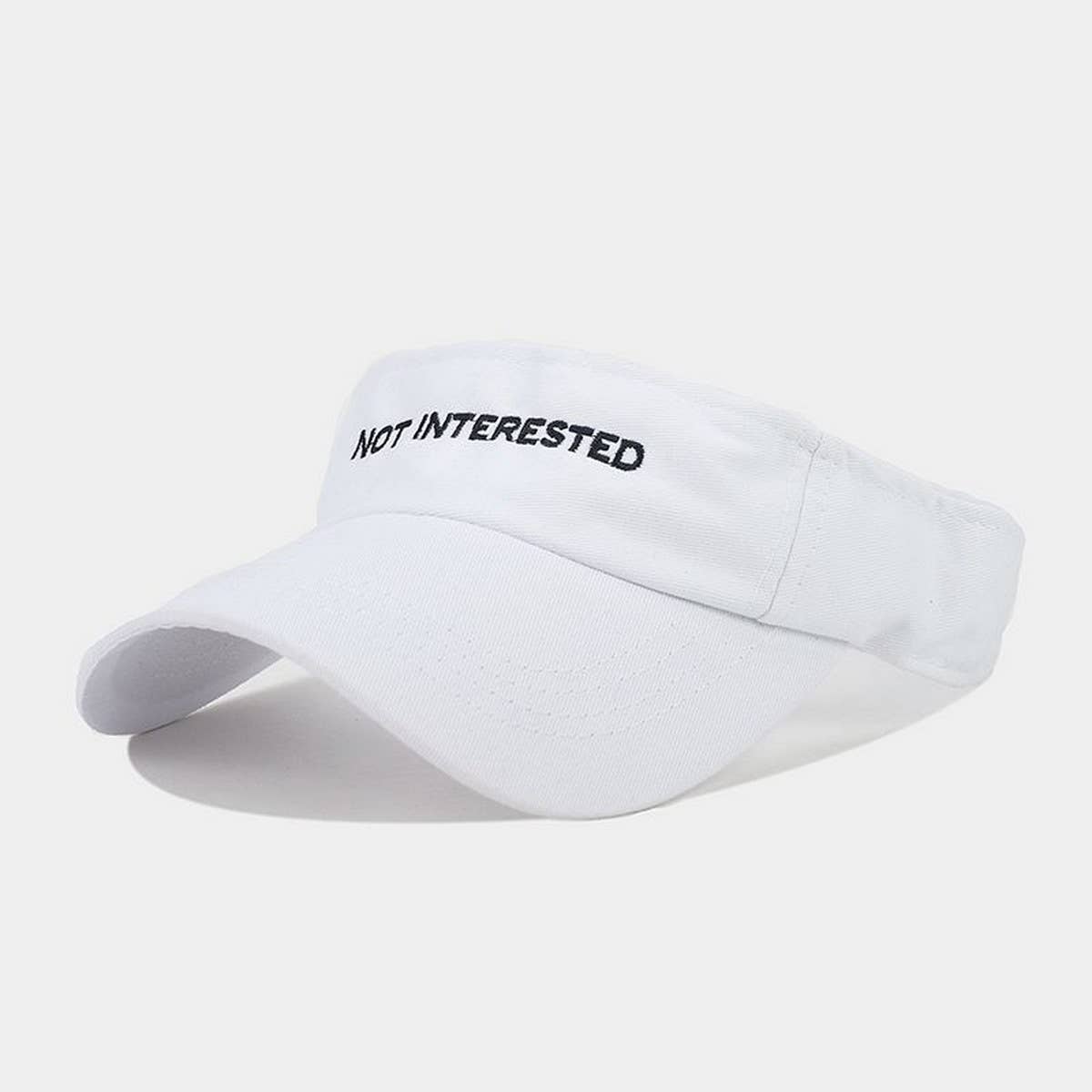 Washed Embroidered Letter Visor Cap -Golf Sun Hat_CWAH3309