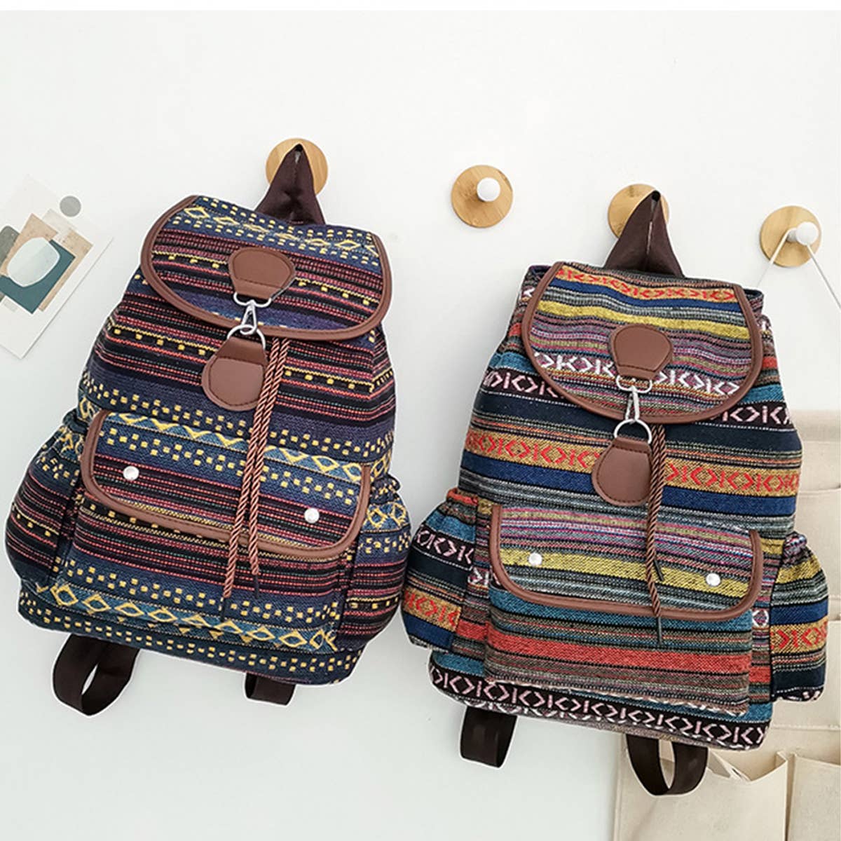 BOHO VINTAGE BACK-TO-SCHOOL CANVAS BACKPACK_CWAB2214