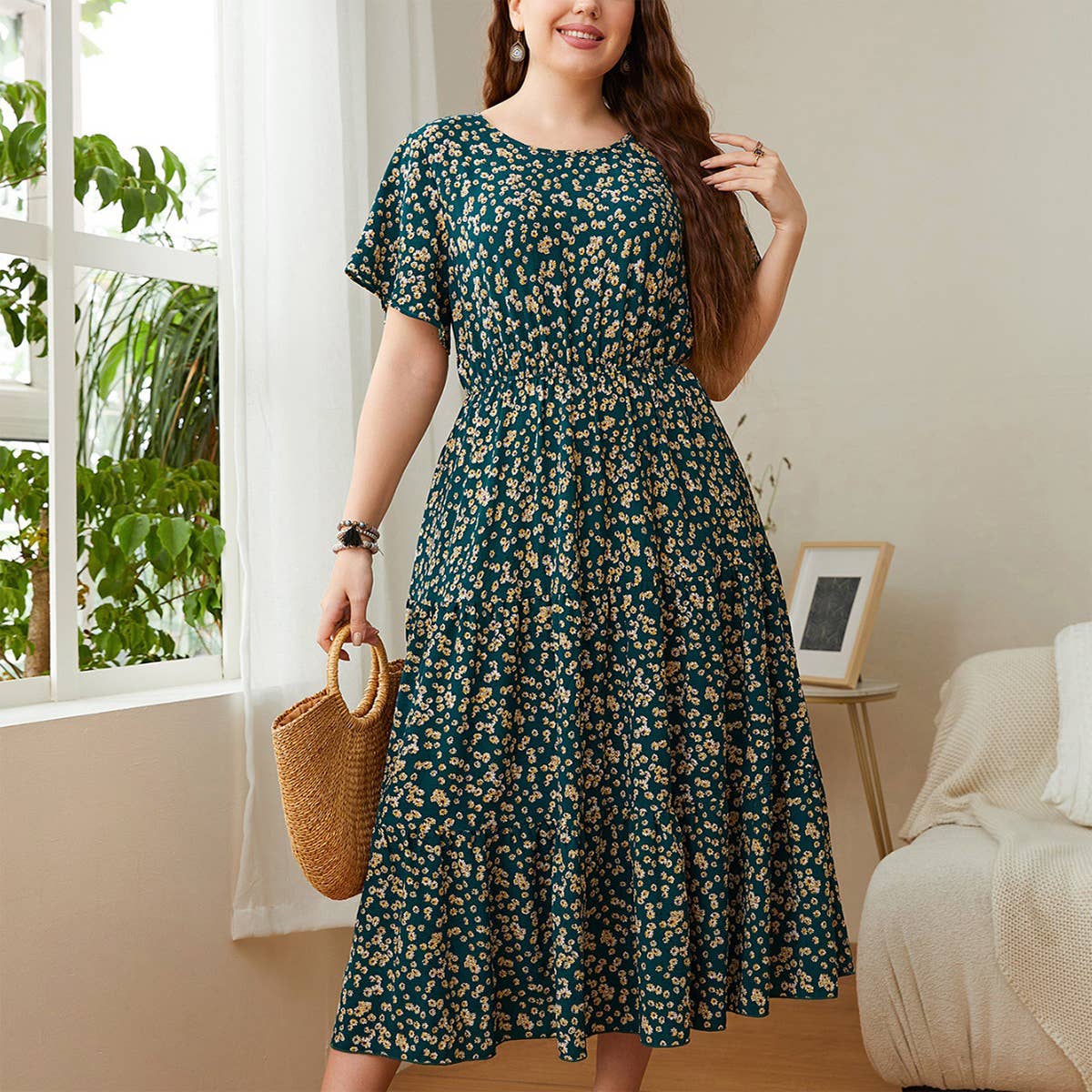 2025 Loose Floral Dress ??Plus Size Casual Fit_CWDMD5961