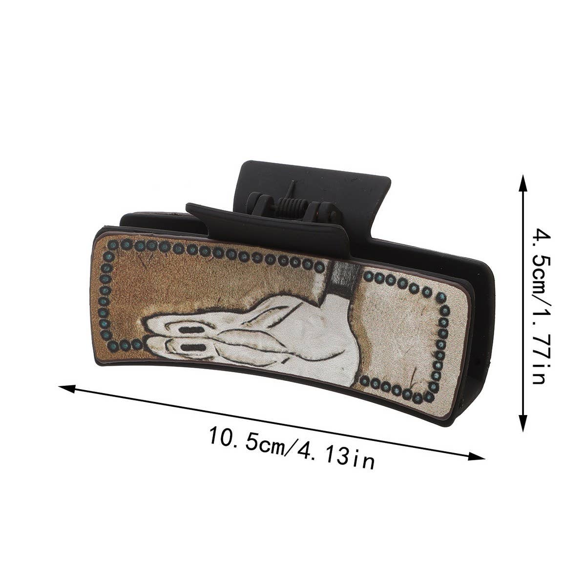 Retro Western Cowboy Faux Leather Hair Claw Clip_CWAHA0610