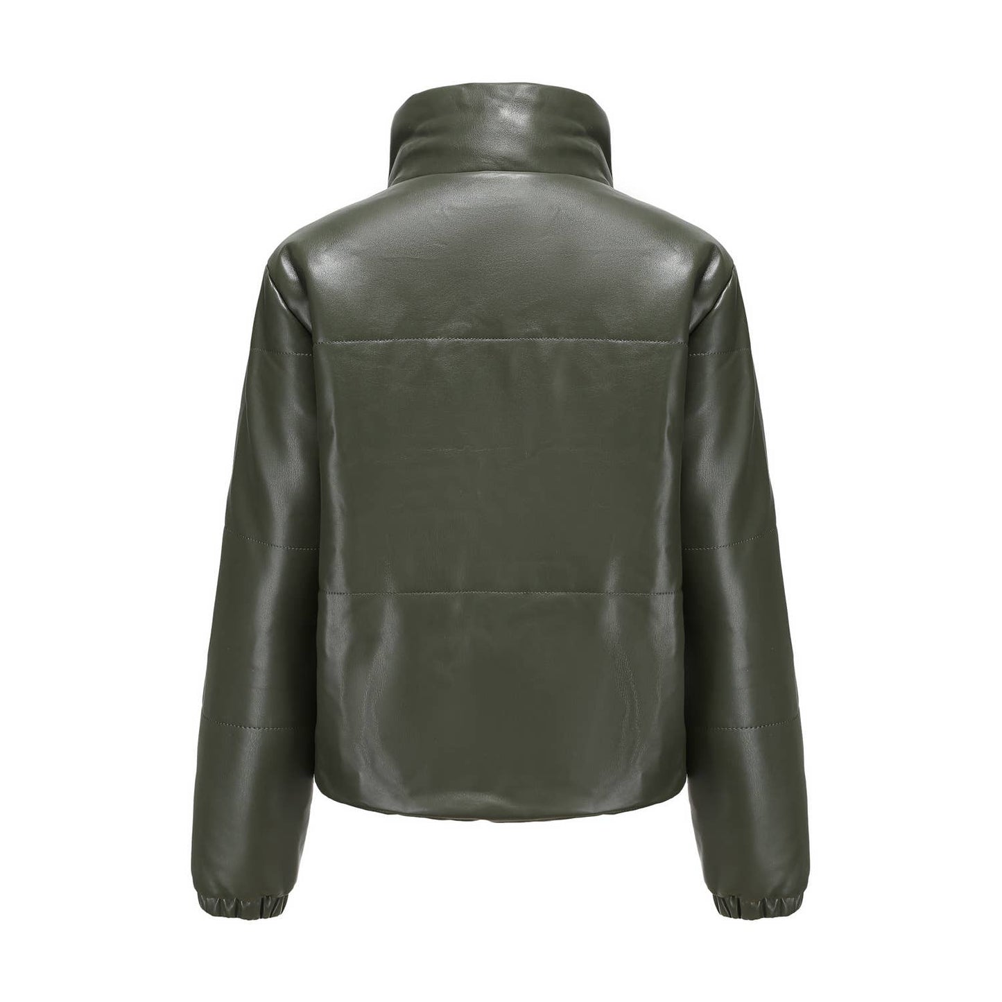 THICKENED COTTON COAT BREAD COAT PU LEATHER COAT