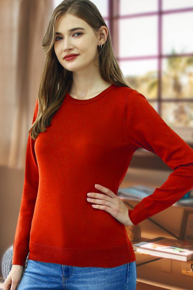 AWOSWL283_LONG SLEEVE CREW NECK PULLOVER SWEATER