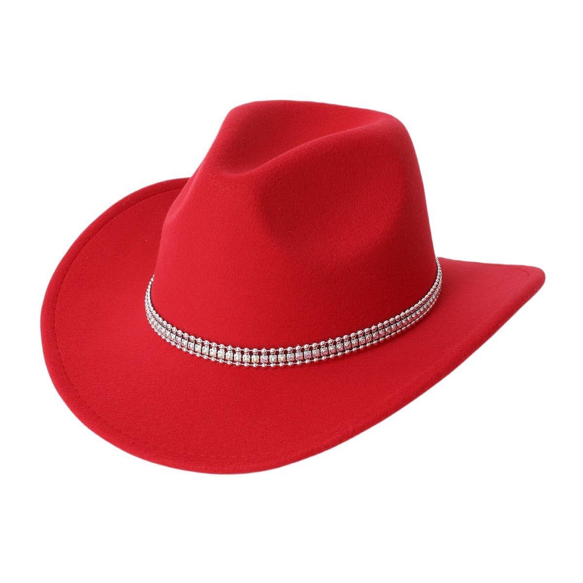Wool Cowboy Hat with Triple Rhinestone Bands_CWAH3639